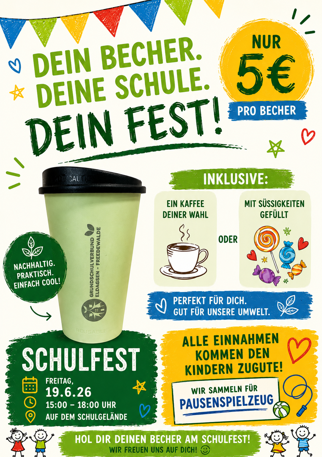 Schulfest Becher